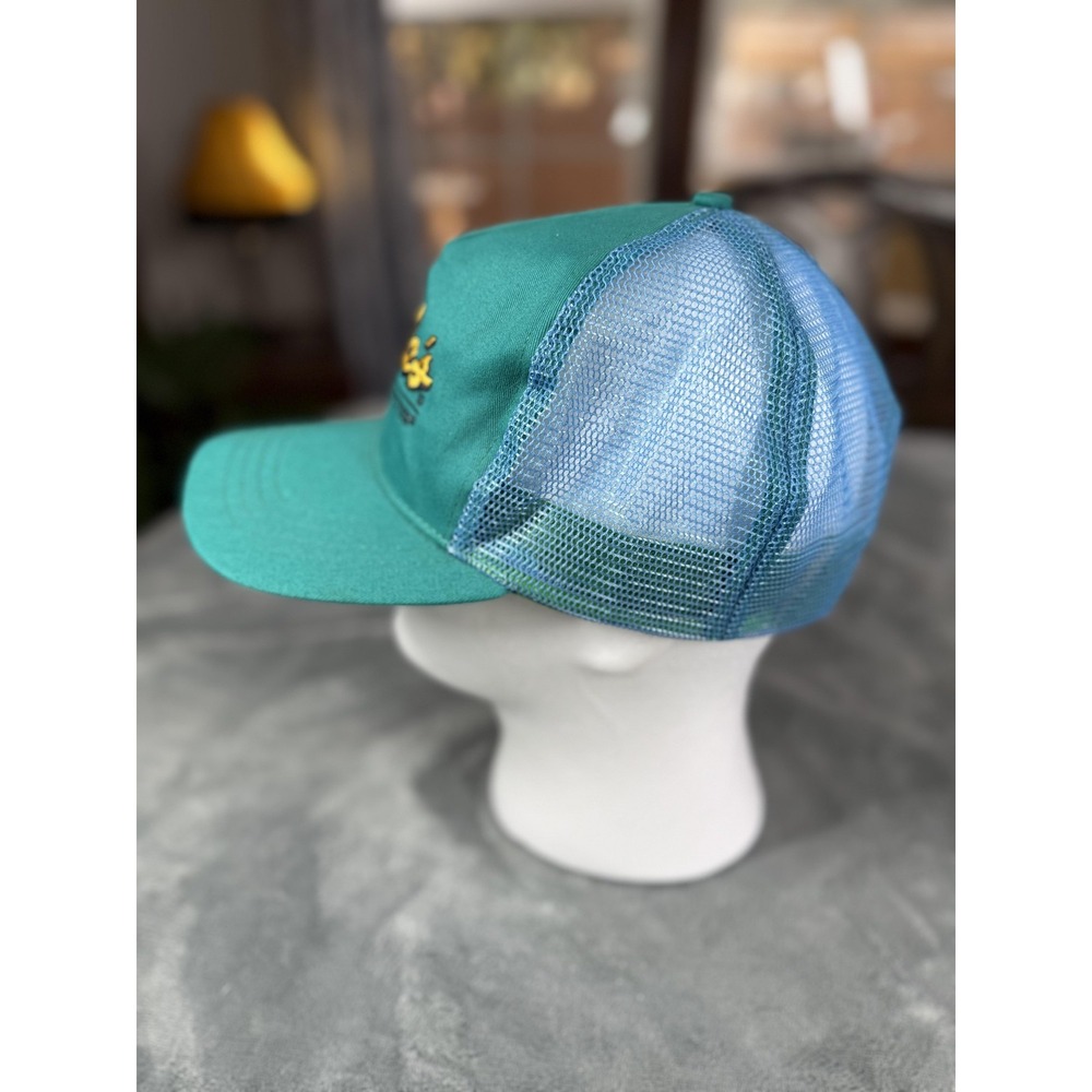 Vintage Cabela's Hat Cap Snap Back Green Blue Trucker Mesh Embroidered Mens 90s - Picture 2 of 8
